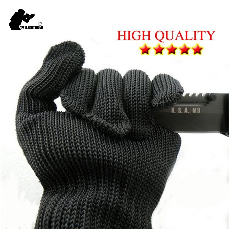 High Quality Cut Resistant Gloves Five Level Protect Work Gloves Steel Wire Woven Gloves AF20