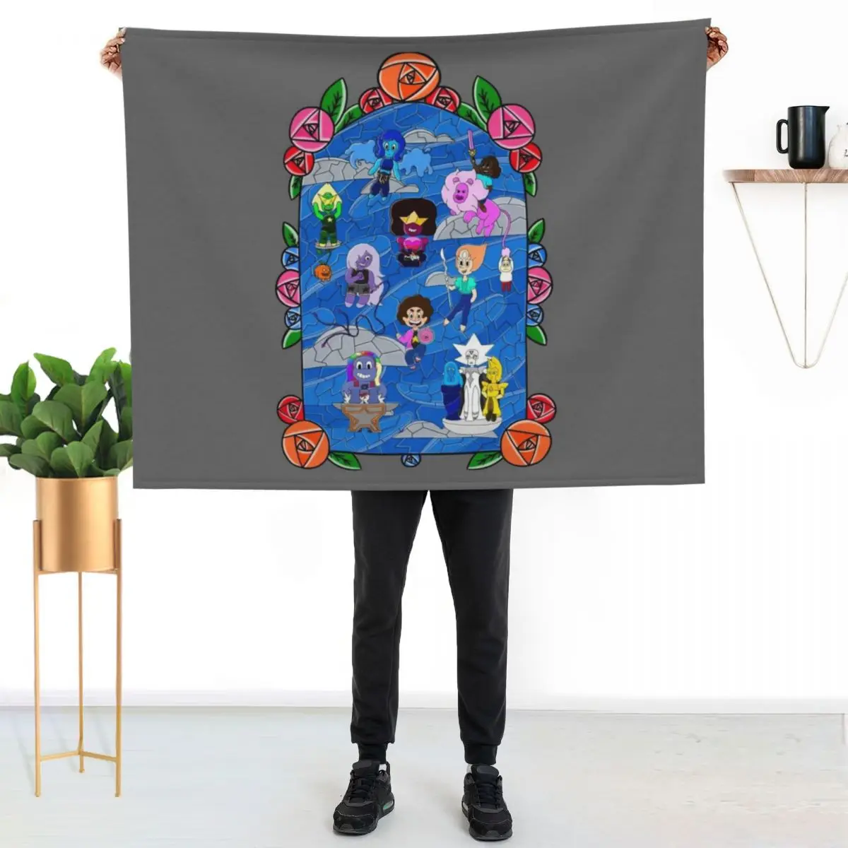 Steven Universe Stain Glass Window Throw Blanket Long Lasting Soft Plush Blanket for Daily Use
