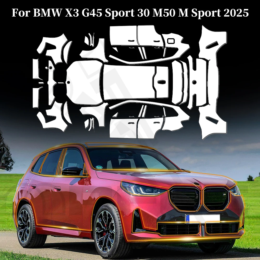 

For BMW X3 G45 Sport 30 M50 M Sport 2025 TPU Paint Protection Film Car Body Pre-cut PPF Anti-Scratch Clear Bra Resistant Repair