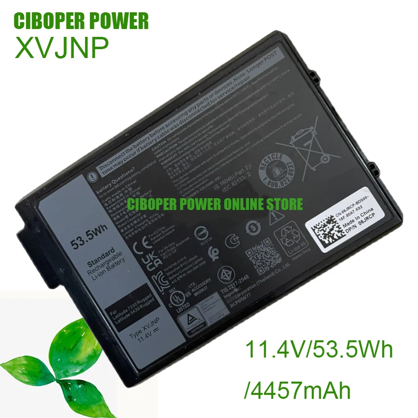 Bateria Original do Portátil 6jrcp Xvjnp 11.4v 4457mah 53.5wh do pc para a Latitude 5430 Caderno da Série da Latitude 7330