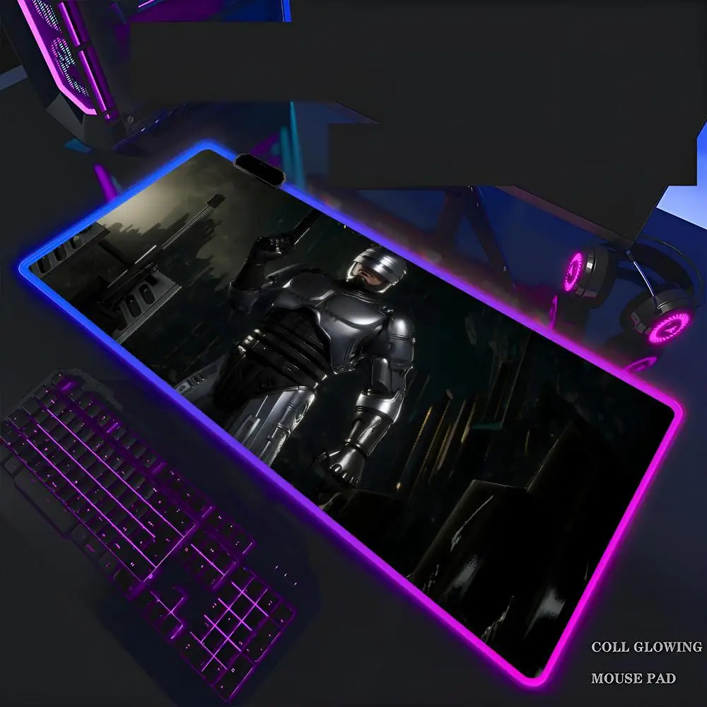 

R-ROBOCOPs Mouse Pad Mousepad Rgb 70x30cm Mouse Pad Gaming Backlight Pc Accessories Gamer Keyboard Backlit Mat Desk Protector M