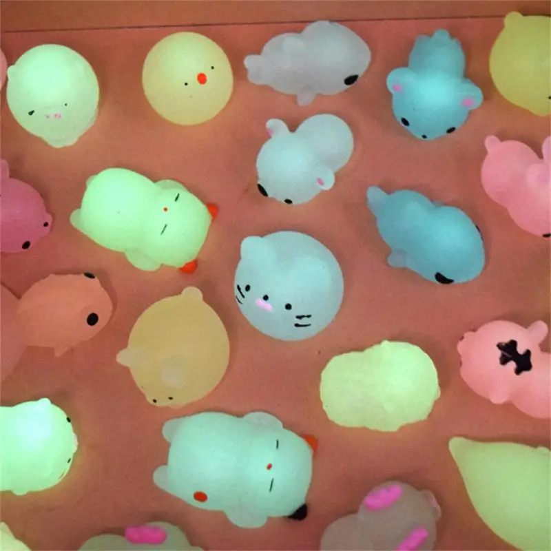 1~10PCS Novelty Squishy Toys Cute Animal Antistress Decompression Mochi Toy Luminous Pinch Music Stress Relief Toys Kids Gifts