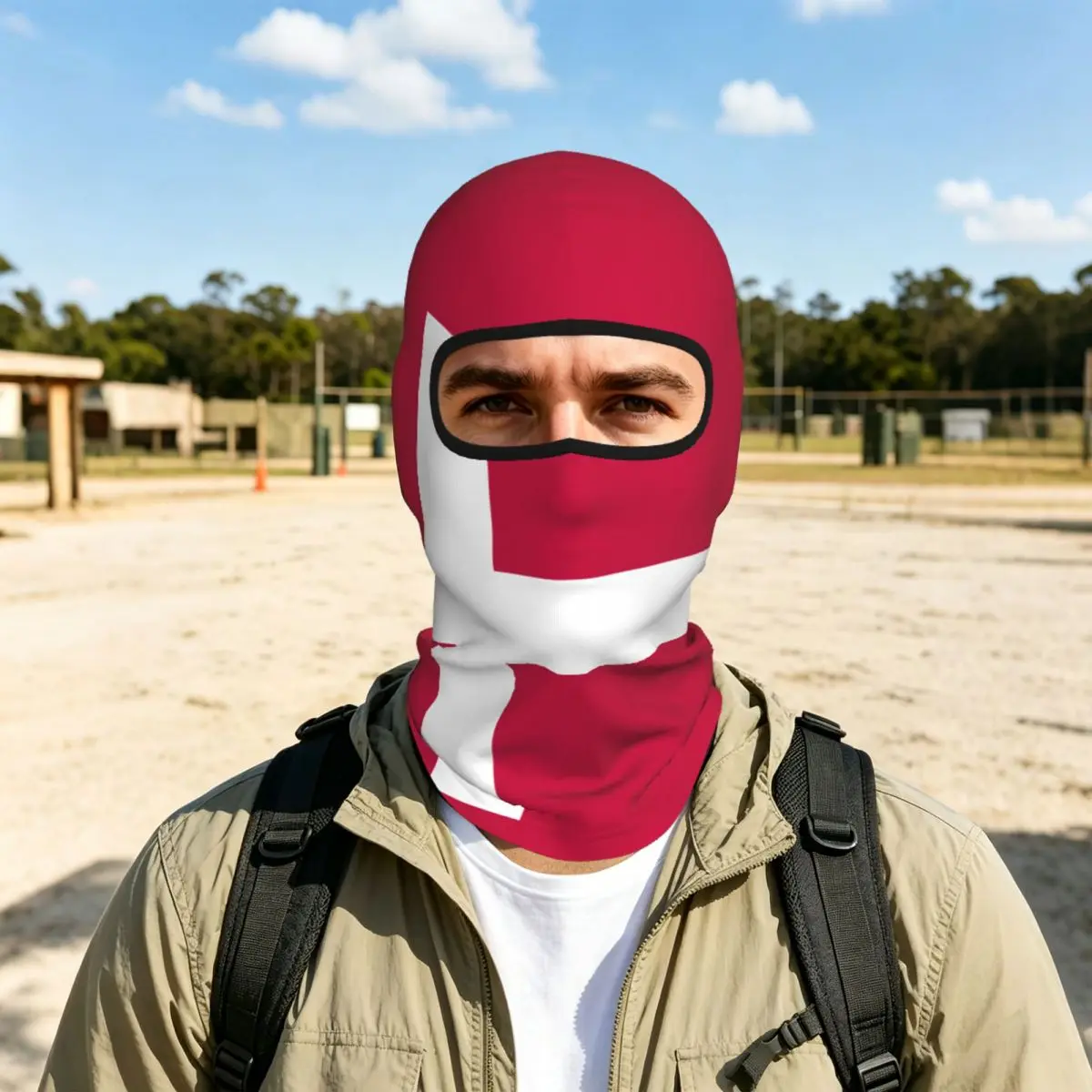 Denmark Flag Balaclava Full Face Mask Breathable Motorcycle Winter Warm Full Cover Caps Neck Windproof Dustproof Cycling Caps