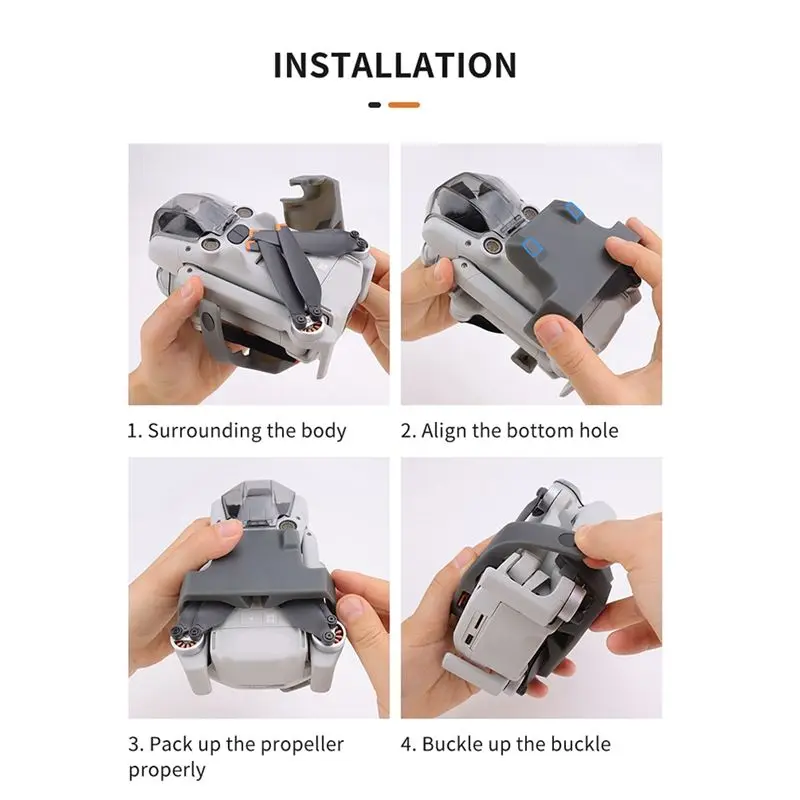 A20T Propeller Holder for DJI Mini 4 Pro, Propeller Fix Protector Blades Fixer Strap Drone Accessories, TPU Anti-Scratch Gray