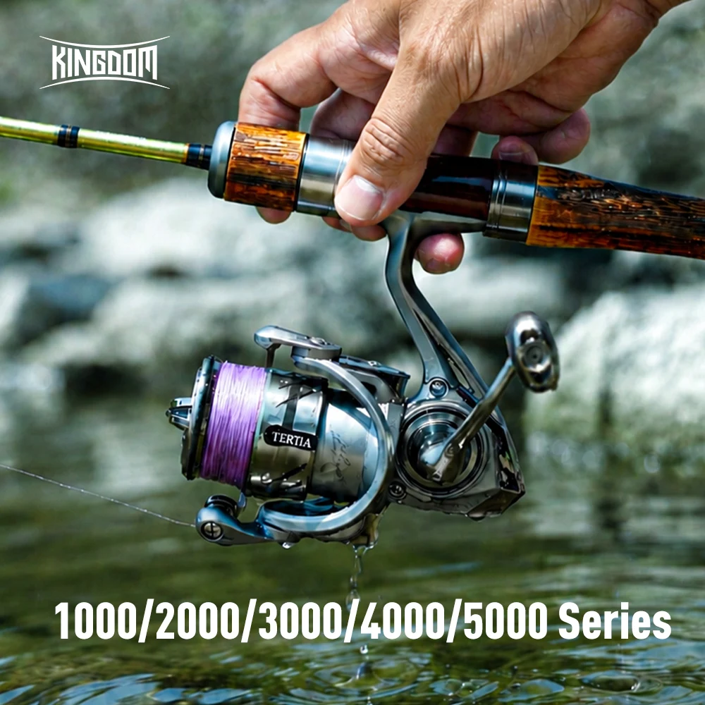 Moulinet de pêche Kingdom TERTIA Spinning Série 1000 2000 3000 4000 5000, rapport de transmission 5.2:1, frein max 15kg, 8+1 roulements