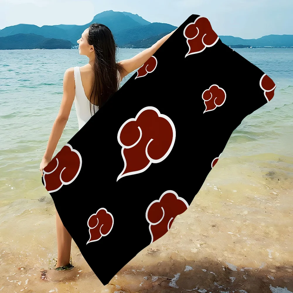 N-Naruto A-Akatsuki Anime Toalla de natación de playa Toallita absorbente suave Regalos para niños Viajes Camping Gimnasio