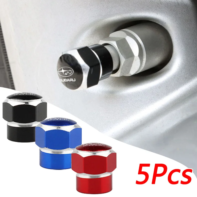 

5Pcs/set Car Metal Wheel Tire Valve Air Cap Stem Case For Subaru Forester XV Legacy WRX Tribeca Levorg BRZ Crosstrek Accessories