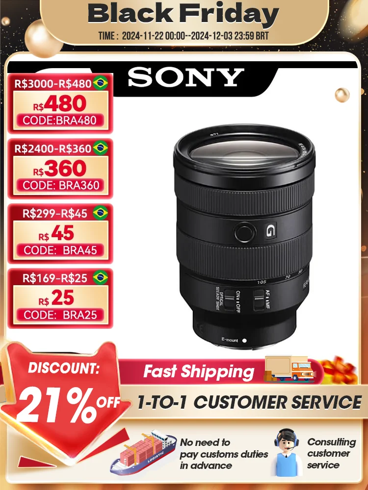 Sony 24-105 MM F4 G OSS Standard Zoom Lens Large Aperture Mirrorless Camera Lens For A6000 A6300 A6400 A7 III SEL24105G