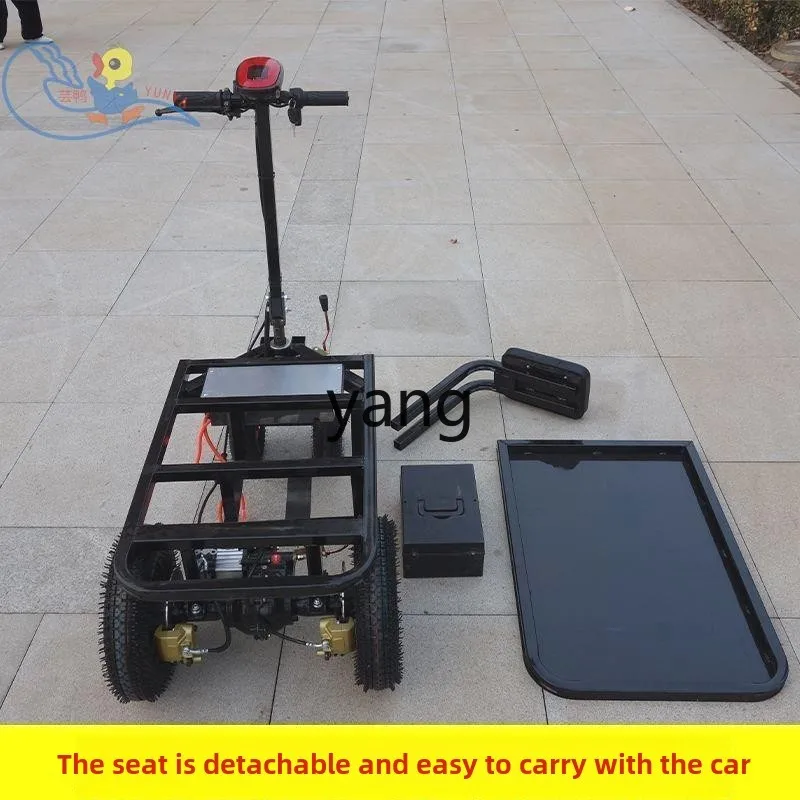 LTT electric flatbed truck reversing donkey trolley pulling ceramic tiles cement stall pulling goods three wheels