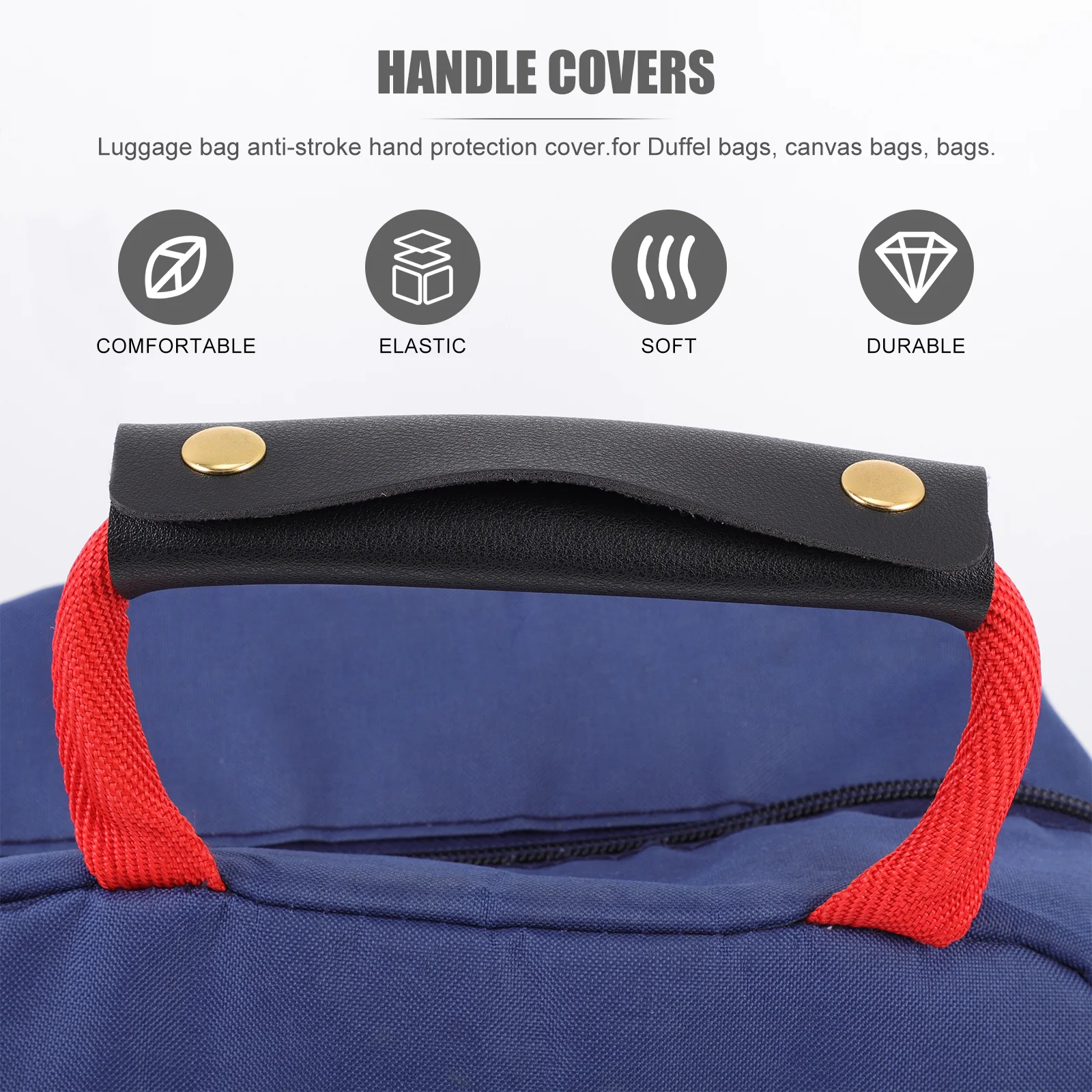 

1pc Bag Handle Soft Pu Luggage Hand Protector Grocery Carrier Grip Teaching Equipment Bag Handle Protector Accessories