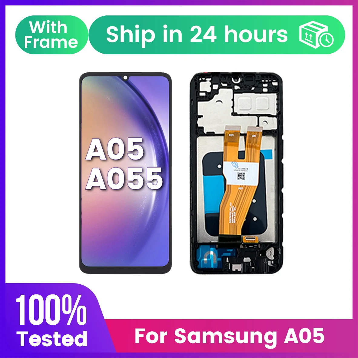 GEFENSIFor SAMSUNG A05 Pantalla SM-A05 LCD A055 A055M A055F LCD Pantalla táctil Digiziter montaje Pantalla con marco LCD
