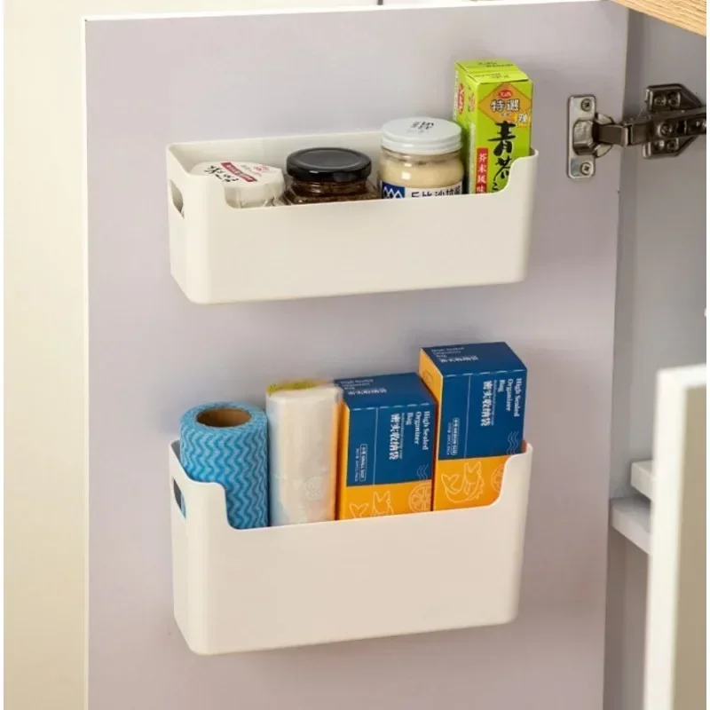 

Non Perforated Cling Film Rack Inside Cabinet Wall Shelf Shelves Spice Rack Dish Drying Rack Cabinet Door Organiser for Kitchen