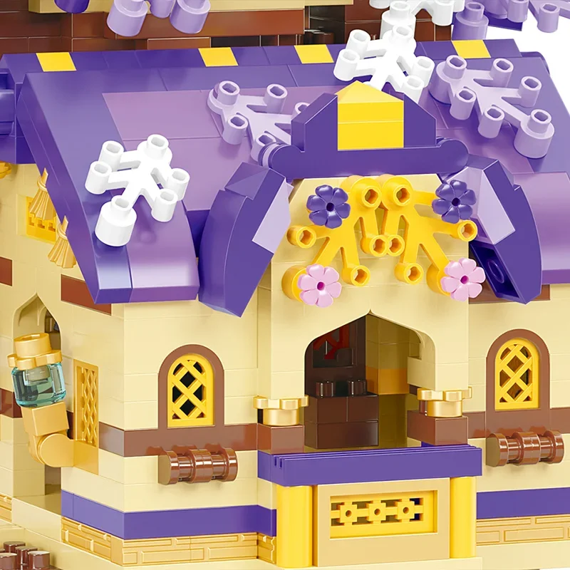 크리 에이 티브 DIY 트리 하우스 마이크로 블록 MOC 아키텍처 모델 빌딩 키트 어린이를위한 교육 건설 장난감 선물