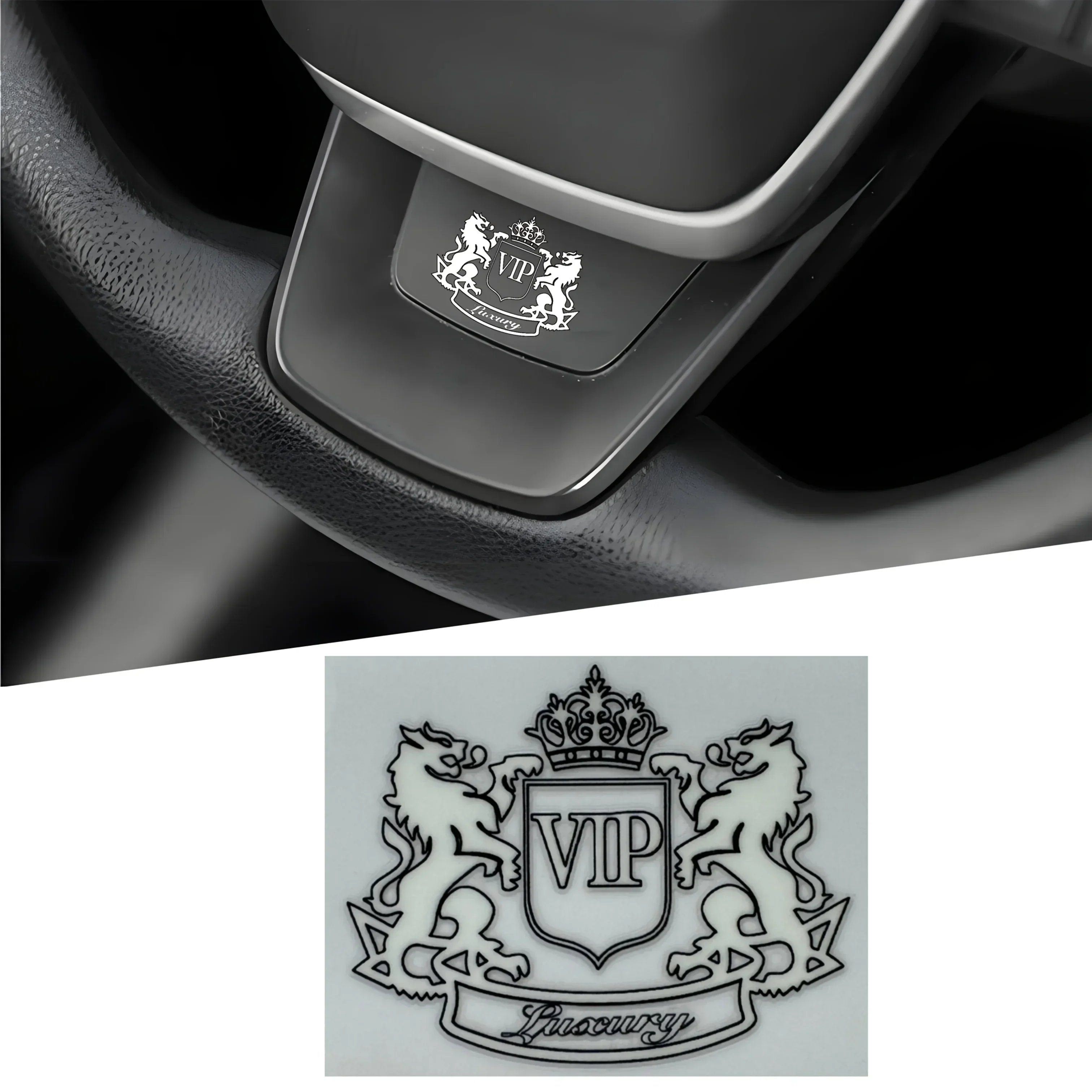 4개/세트 'VIP 럭셔리' 사자 엠블럼 스티커 오토바이 자동차 스타일링 장식 로얄 테마 데칼 액세서리