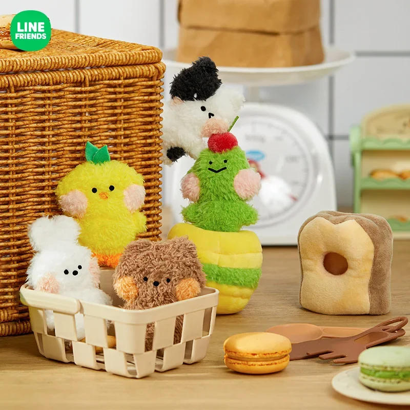 Line Friends Mini Minini Baking Series Anime Binini Dolls Kawaii Jenini Hand Puppets Cartoon Animation Peripherals Gifts