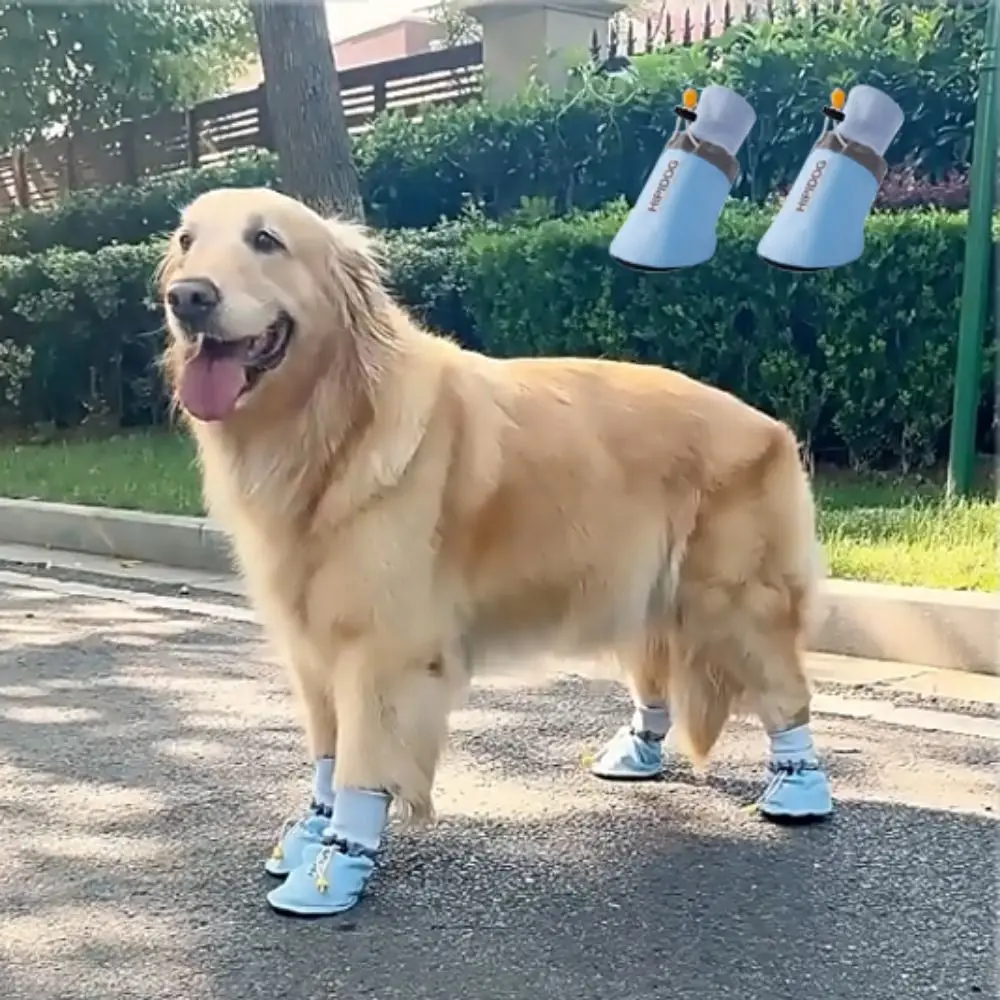 

4pcs/set Soft Large Dog Foot Cover Non-slip Adjustable Dog Shoes Socks Wear Resistant Breathable Dog Anti-slip Shoes