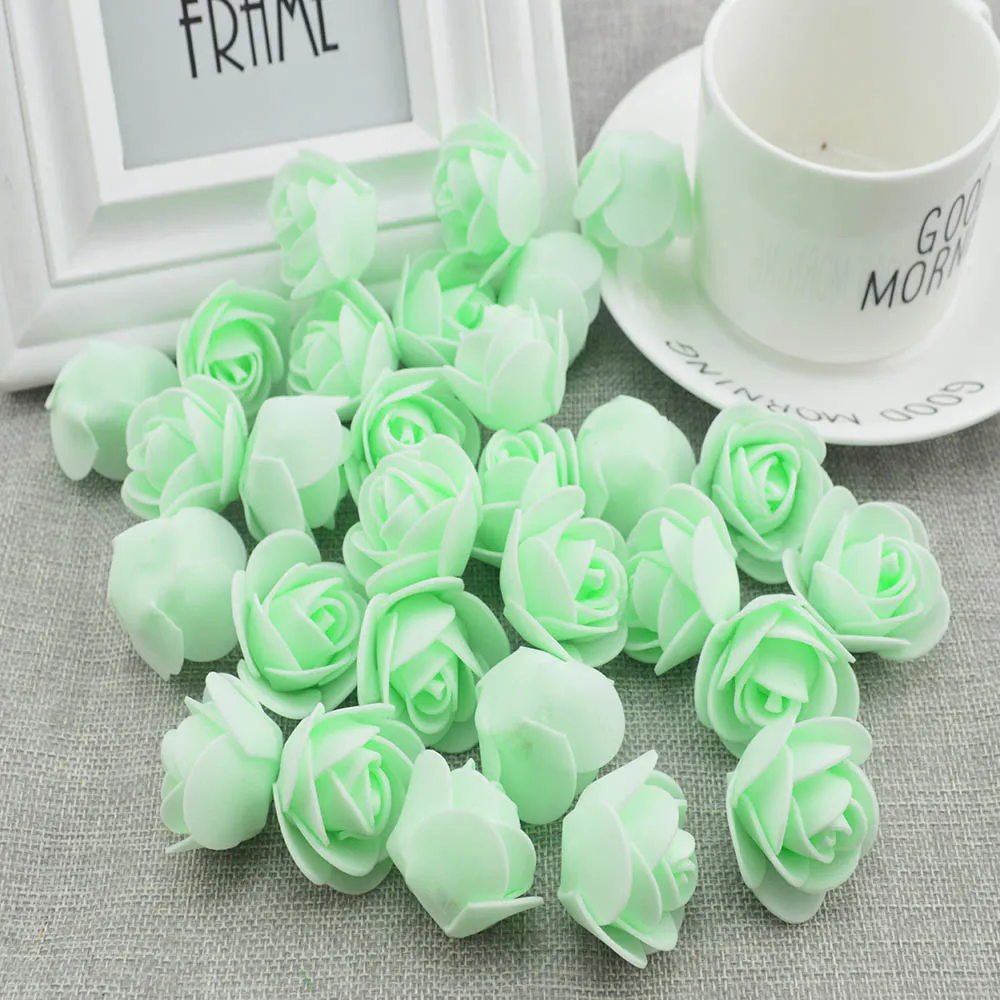 100 stücke Künstliche Blumen Günstige PE Schaum Rosen Kopf Gefälschte Bär Handgemachte Hochzeit Hause Dekoration für Sammelalbum Geschenk Box Diy kranz – Detail 11