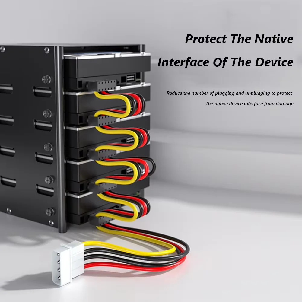 SATA 1 to 5 SATA Hard Disk 3.5/2.5 inch Power Supply Splitter Adapter Cable Cord Splitter Power DIY Sever for PC Sever