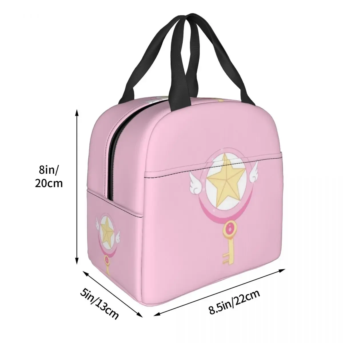 Cardcaptor Sakura Pink Lunch Food Box Bag Insulated Thermal Food Picnic Lunch Bag for Women kids Men Cooler Tote Bag