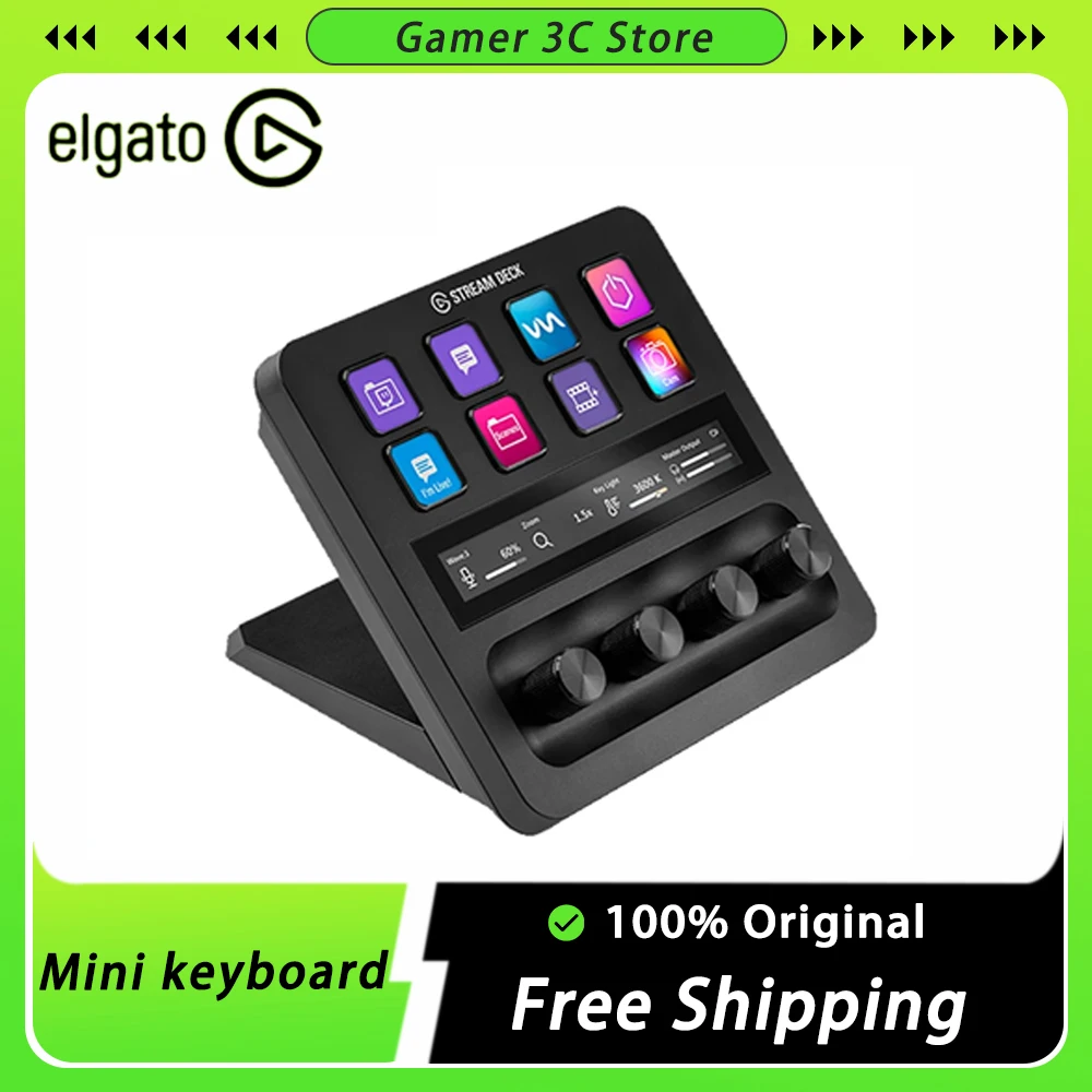 

Elgato Stream Deck + Multifunctional Console Panel 4 Knob Touch Panel Live-streaming Desktop Assistant Mini Keyboard Designer PS