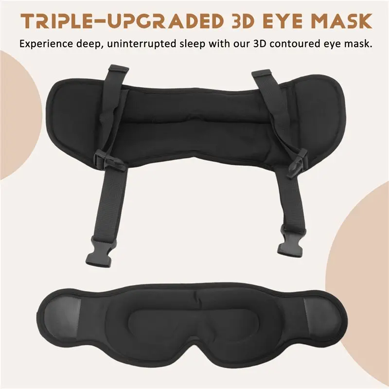 Travel Pillow With 360° Support, Airplane Neck Pillow For Long Flights, Oversized Head Strap Eye Mask For Sleep Highly Recommend
