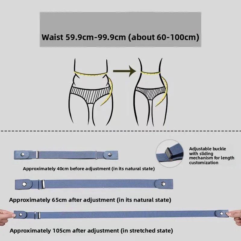 Schnallenloser Gürtel für Männer und Frauen Unsichtbarer Elastischer Gürtel Verstellbare Schnalle Dehnbarer Gürtel Taillengürtel für Jeans Hosen – Detail 1