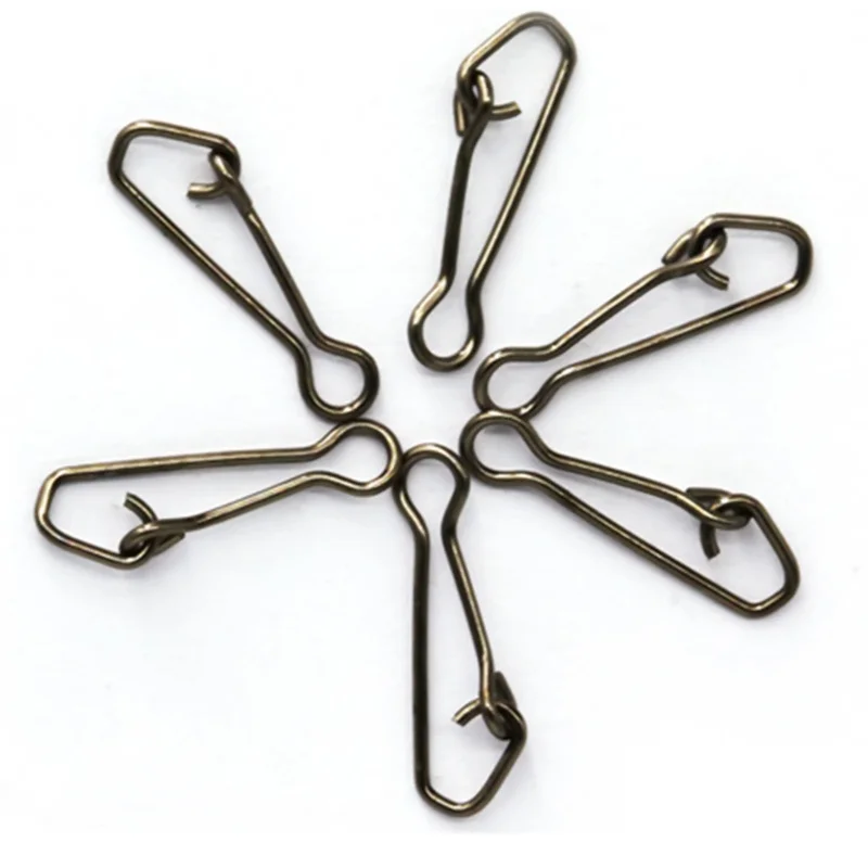 50pcs Stainless Steel Fishing Swivels Hooked Snaps Fishing Hook Line Connector Sea Swivel Rolling Snap 000/00/0/1/2/3/4/5/6#