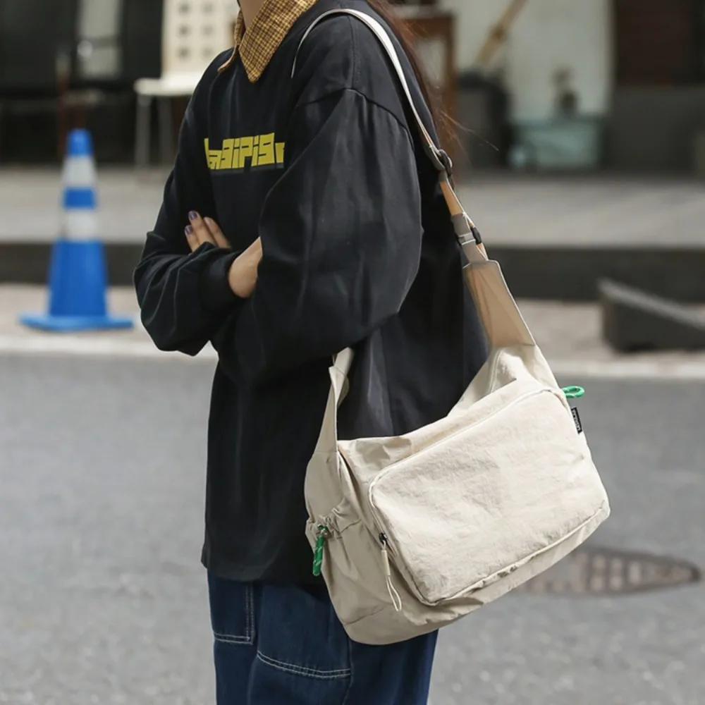 Leisure Fashion Crossbody Bag Fitness Large Capacity Sport Shoulder Bag Casual Solid Color Nylon Bag Boys