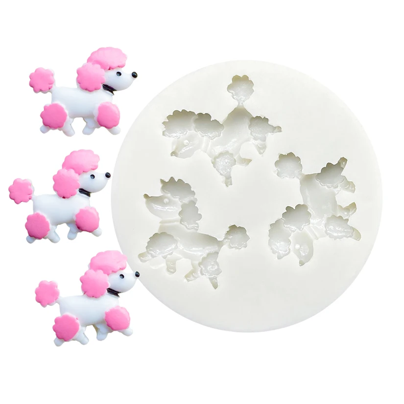 Dog Poodle Silicone Sugarcraft Mold Resin Tools Cupcake Baking Mould Fondant Cake Decorating Tools