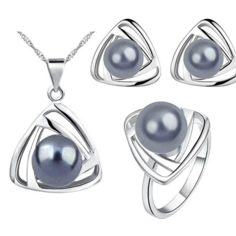 simulated Pearl pendant Necklace Earrings ring fashion Jewelry sets accessories dropshipping new arrival Brand bridal girl
