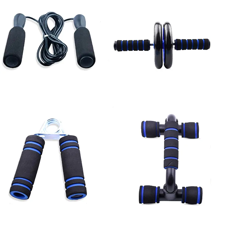 Abdominal Muscle Training Roller 5-in-1 AB Wheel Roller Kit Jump Rope Hand Gripper Home Gym Workout for Core Strength Exercis