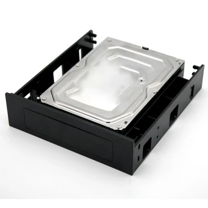 2X 5.25 Inch CD-ROM Space To 3.5 Inch 2.5 Inch SATA HDD Mobile Rack Bracket Enclosure Black For PC image 4