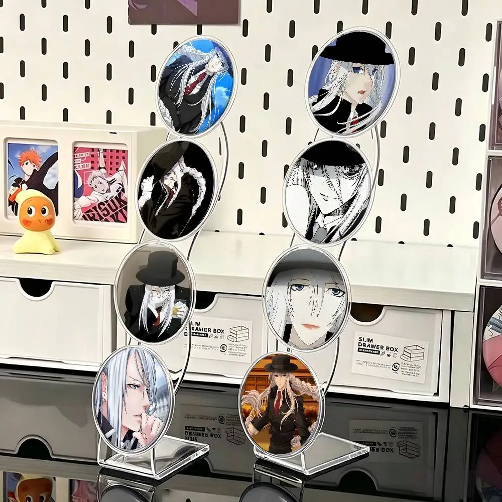 1pc Shirogane Monochrome Factor Cartoon Style Badge Brooches On Backpack Decoration Round Enamel Pins For Accessorys