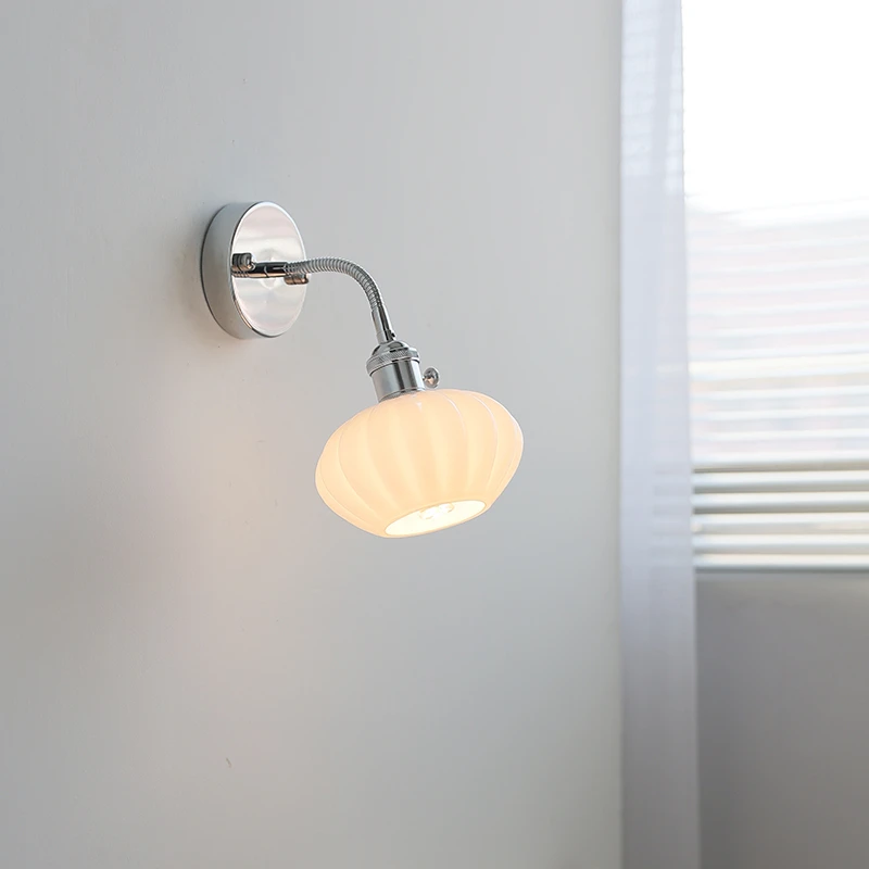 Imagem -05 - Iwhd-white Glass Ball Led Wall Lamp Sconce Braço Flexível Ajustável Prata Ferro Metal Espelho do Banheiro Luz da Escada