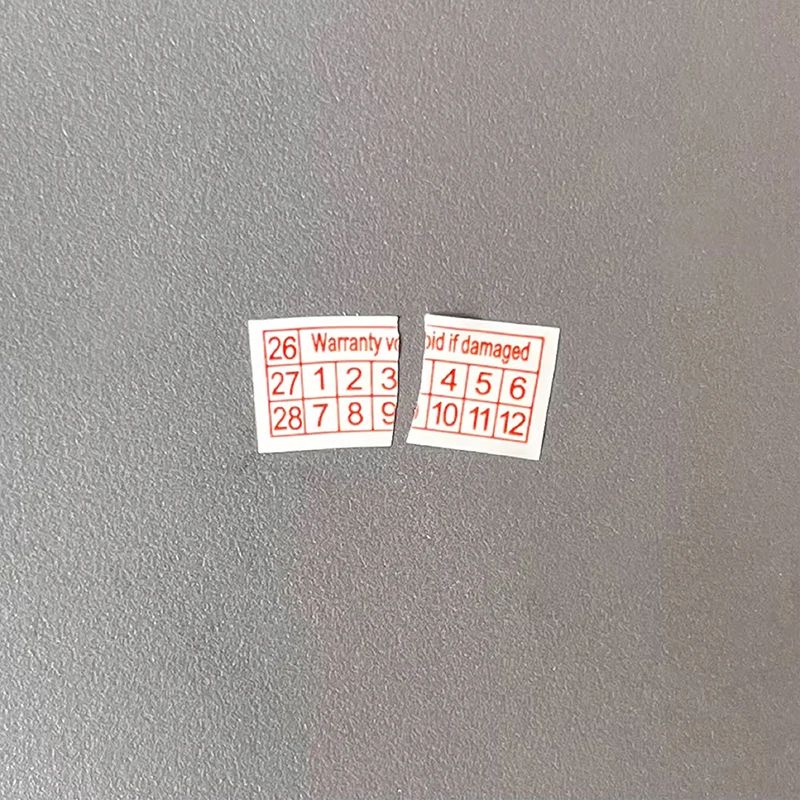 200pcs new 26/27/28 year Red Blue Black rectangular fragile label 16X8mm product seal warranty Tear invalid sticker