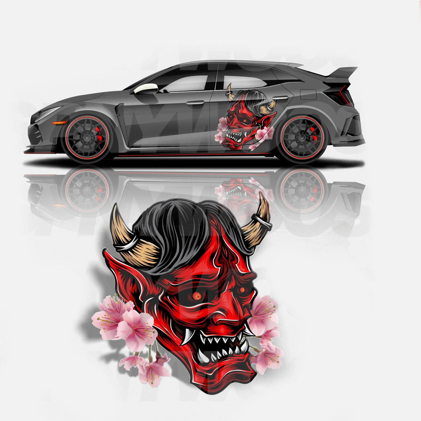 Samurai car packaging, Ghost, Japanese cars, anime, car stickers, car decorations