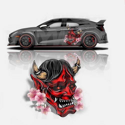 Imagen 2 del producto Embalaje de coche samurái, fantasma, coches japoneses, anime, pegatinas para automóviles, decoraciones para automóviles