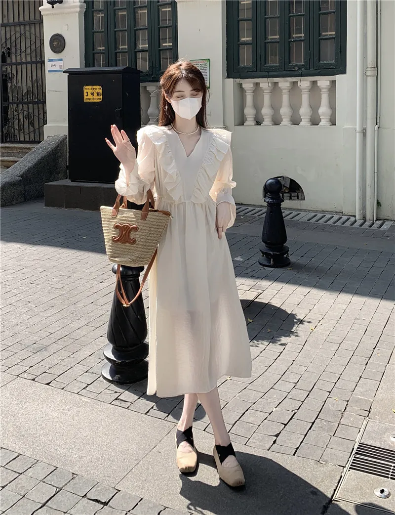 

Simple Gentle Department Tea Break French Dresses Women's Niche Design Fairy Dresses Commuter Casual Dresses