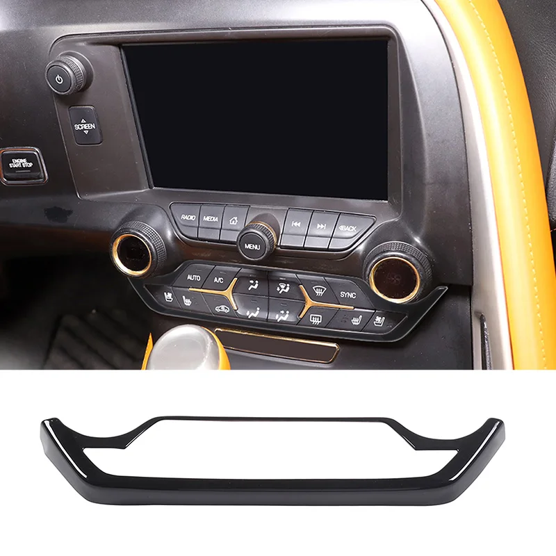 For Chevrolet Corvette C7 2014-2019 ABS Car Central Control Air Conditioning Mode Button Frame Decorative Sticker Car Accessory