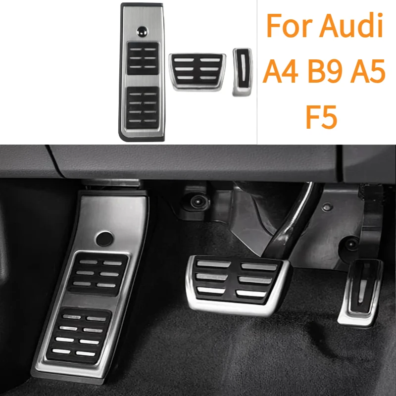 

Stainless Steel Car Pedals for Audi A4 B9 A5 F5 2016 - 2023 LHD Sedan Avant Sport Gas Brake Foot Rest Pedal Cover Accessories