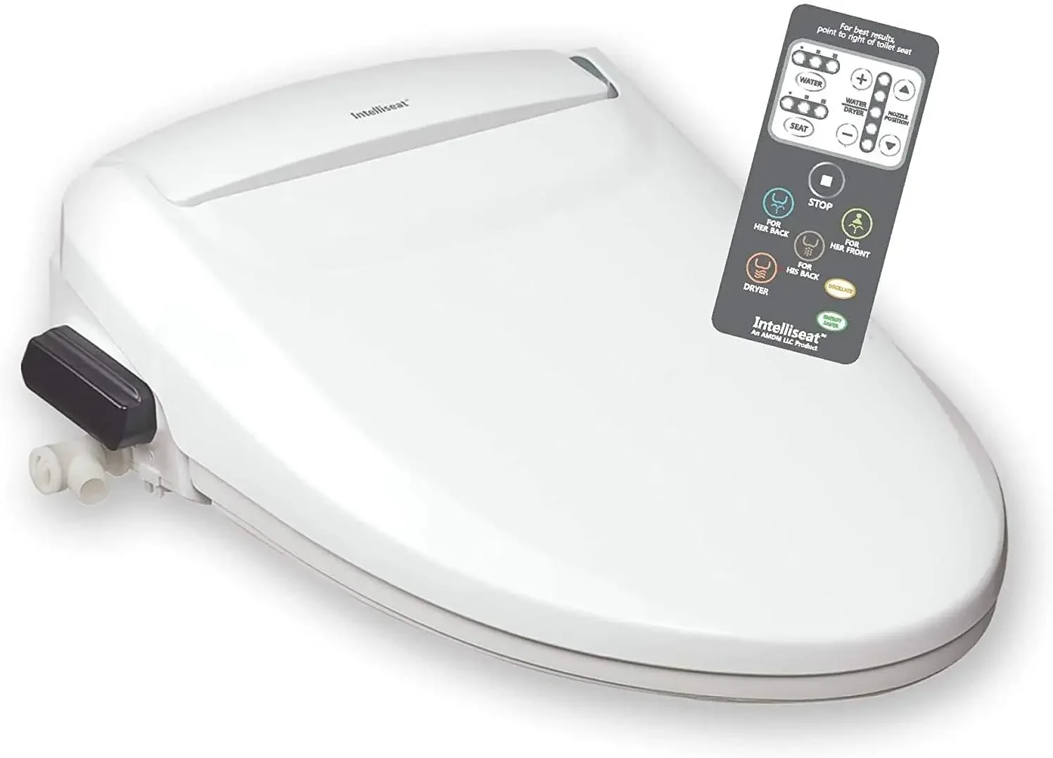 IntelliSeat - Smart Bidet Toilet Seat with Adjustable Water Pressure & Warm Water, Heated Seat