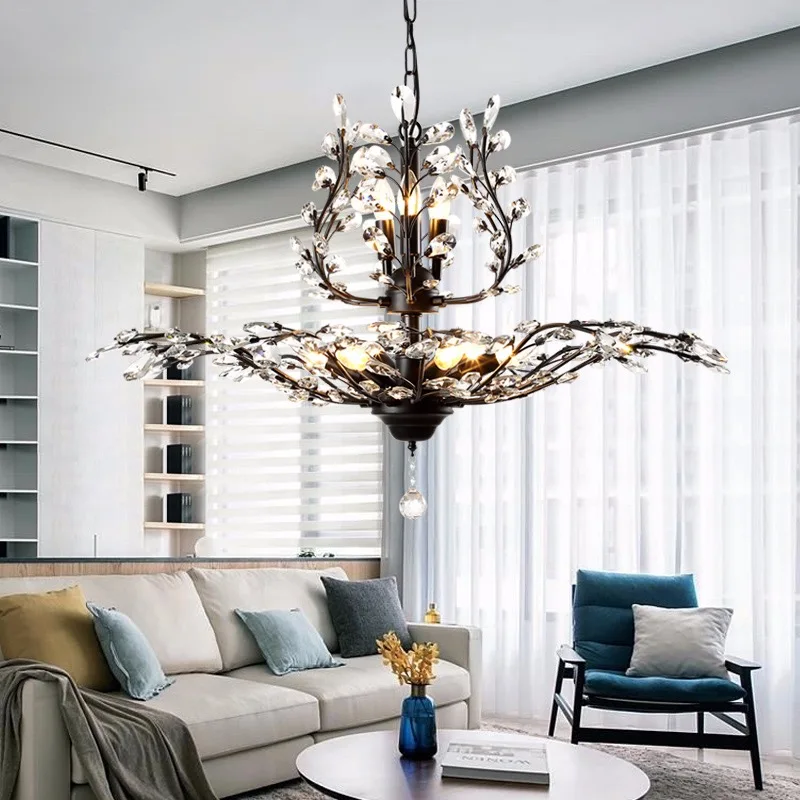 

Modern Lustre Led Candle Crystal Ceiling Lamp Industrial Style Chandelier Lamparas De Techo Hanglamp Suspension Luminaire Lampen