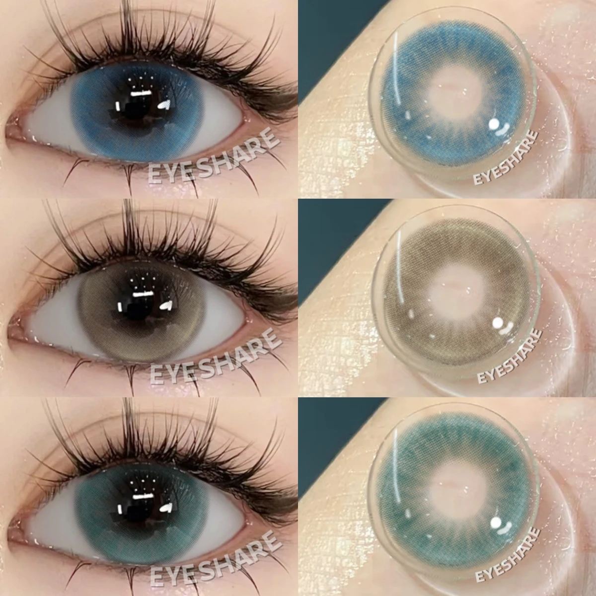EYESHARE Natürliche Graue Farbkontaktlinsen für 1-Jahres-Tragezeit Kleine Pupille Braune Koreanische Stil-Linsen für Augen-Schönheit und Make-up