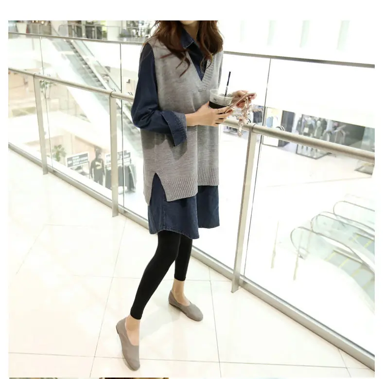 

2022 Spring Autumn New V-neck Solid Color Lady Knit Sweater Streetwear Women Fashion Loose Wild Outgoing Female Vest Gray