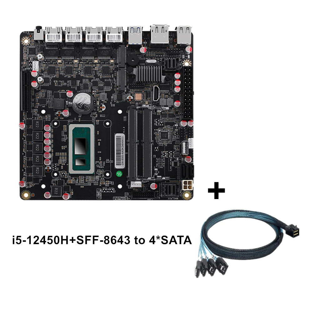 i5-12450H 6-Bay NAS Motherboard 8505 Max 6*NVMe 6*SATA3.0 1*PCIEx4