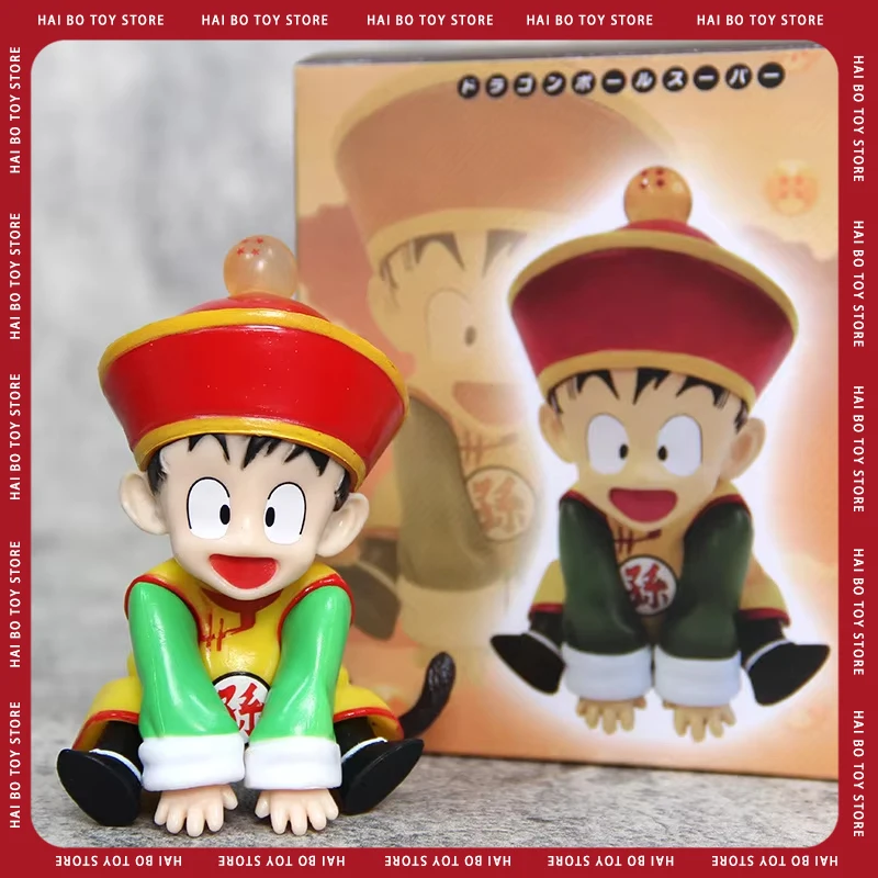 11cm Dragon Ball  Anime Action Figure Son Gohan Cute Sitting Posture Collectible Model Desktop Toys Childrens Christmas Gifts