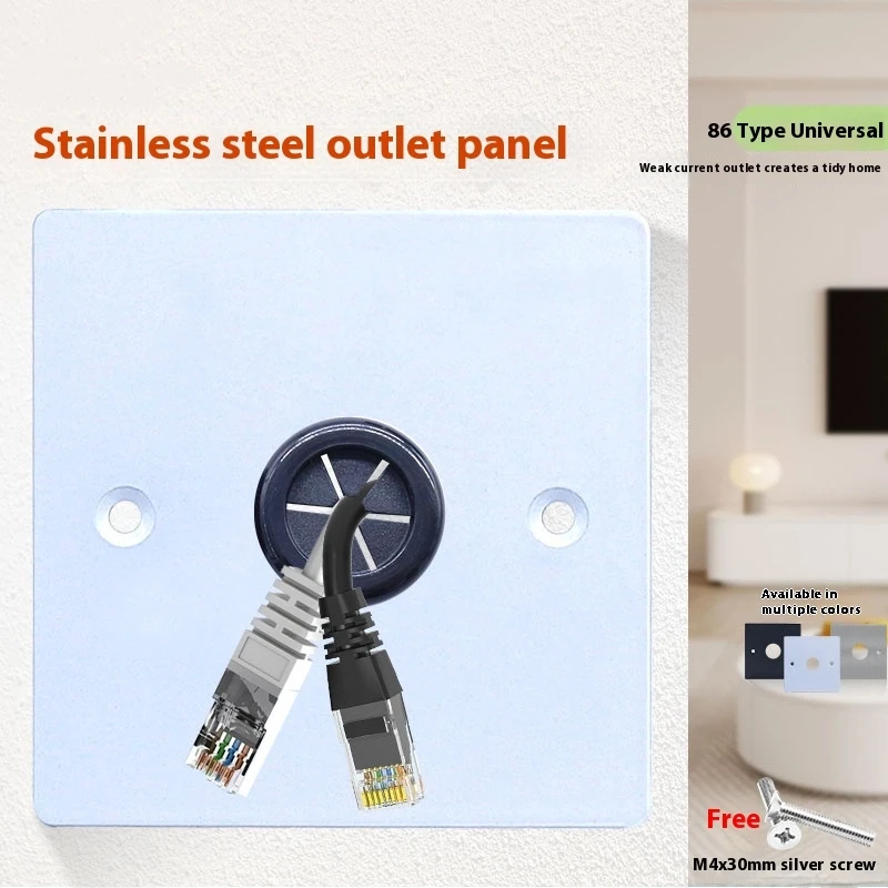 

Ультратонкая пустая панель типа 86, с отверстием, белая крышка, кассета, блокирующая черную глухая пластина из нержавеющей стали для домашнего кинотеатра