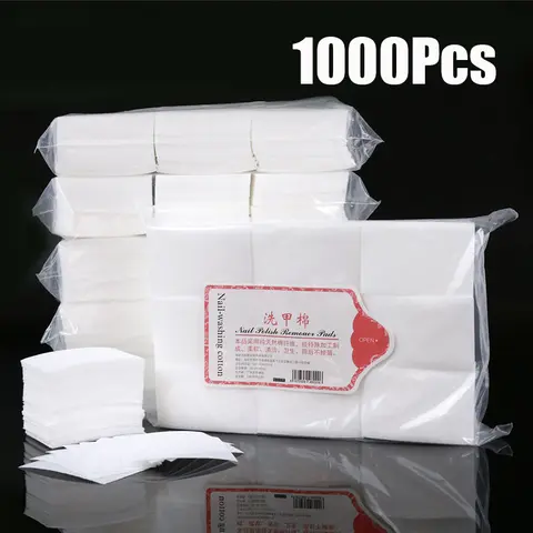 100/3000Pcs Nail Cotton Polish Remover Wipes Gel Clean Manicure Napkins Lint-Free Wipes Cleaner UV Gel Polish Paper Pads Towel