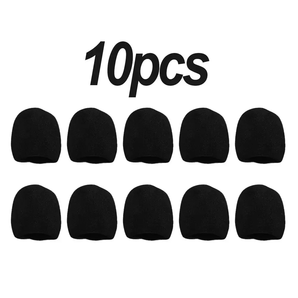 10 pçs espuma preto microfone de mão cobre engrossado pára-brisas para karaoke reunião microfone protetor substituição