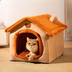 Suitable for Ultra Small Dogs Small To Medium-sized Cats Foldable Pet House Detachable Dog Bed Washable Cat House Soft Pet Bed